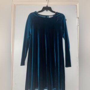 Dark green velvet dress